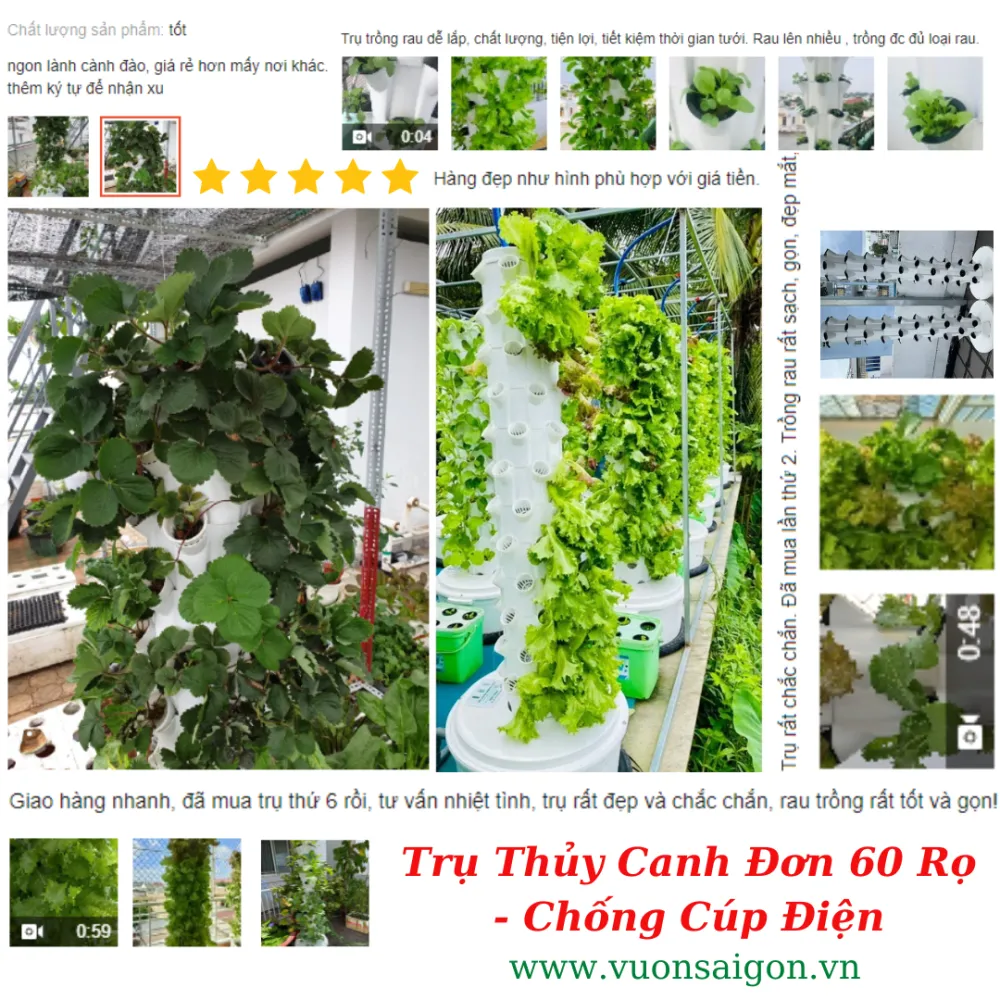 Lắp đặt trụ thủy canh tại ban công chung cư giúp không gian sống thêm xanh mát
