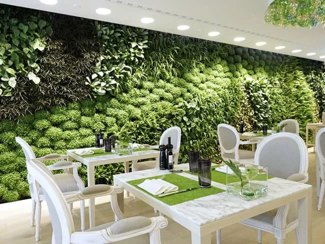 Vườn tường ấn tượng tại nhà hàng khu vực Cầu Giấy