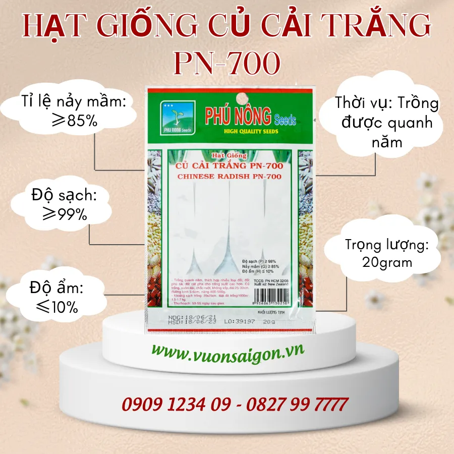 Hạt giống củ cải trắng đạt chuẩn chất lượng
