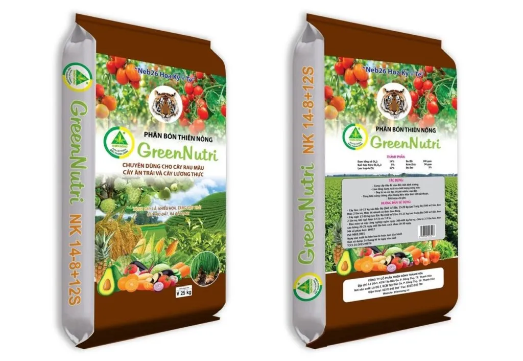 Phân bón Thiên Nông GreenNutri NK 14-8 chuyên dụng cho các loại rau màu